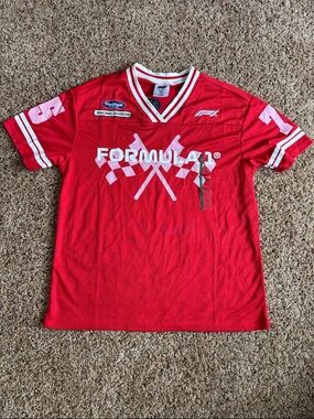 Formula 1 F1 Racing Division Hybrid Apparel Red Pit Crew Jersey Women's Medium